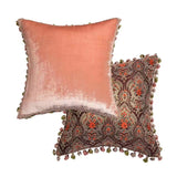 Nude pink true velvet pillow