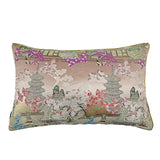 Weaving brocade pink throw pillow